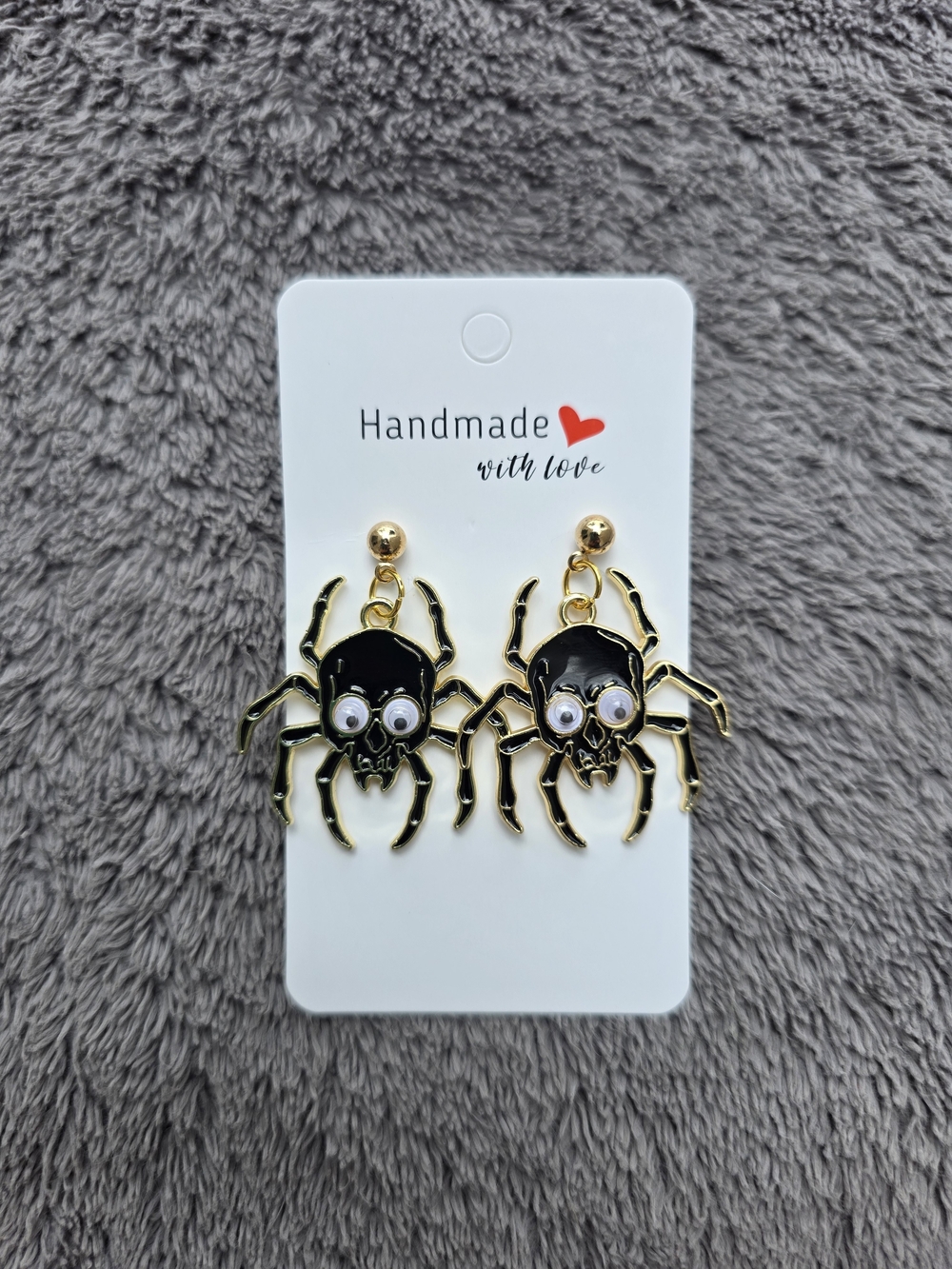 Halloween Earrings: Big Eyed Spiders